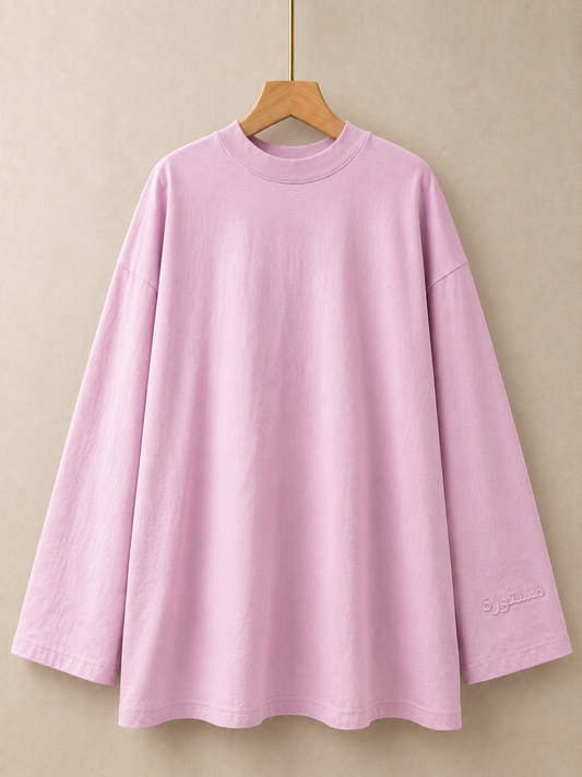 T-shirt Ample et Large 95% cotton à Manches Larges