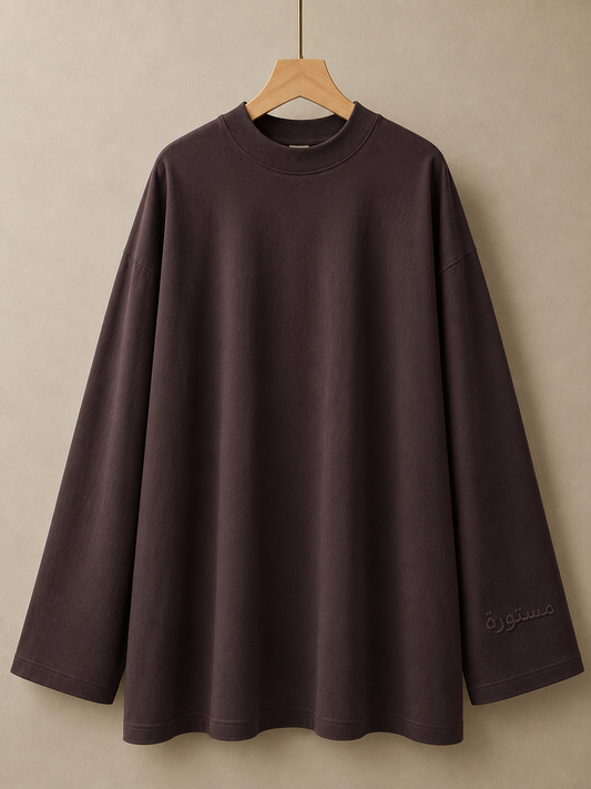 T-shirt Ample et Large 95% cotton à Manches Larges