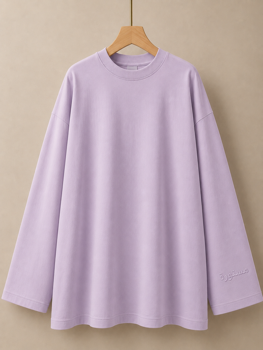 T-shirt Ample et Large 95% cotton à Manches Larges