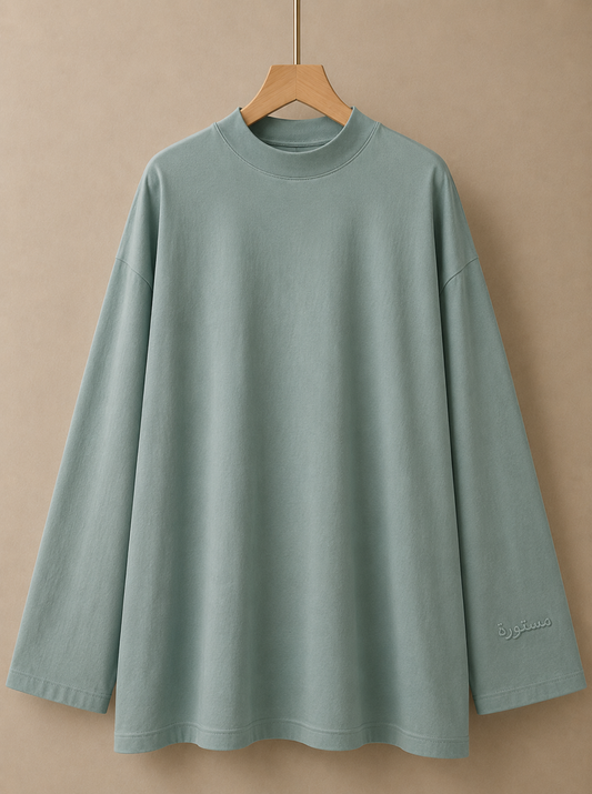 T-shirt Ample et Large 95% cotton à Manches Larges