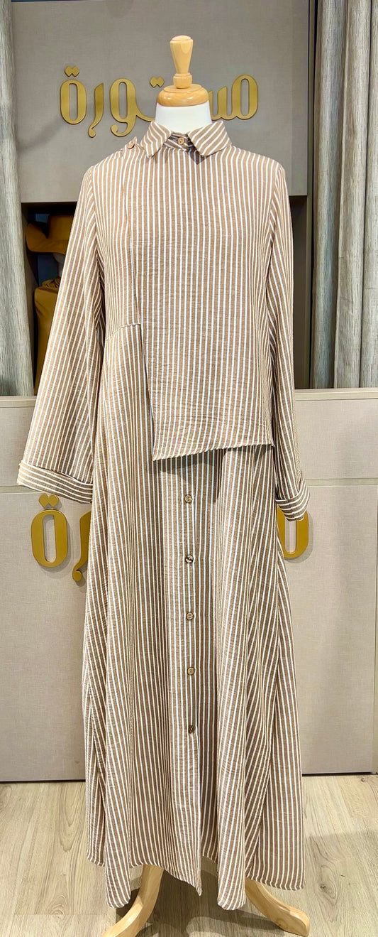 Robe "سلسبيل" – Rayée avec grâce