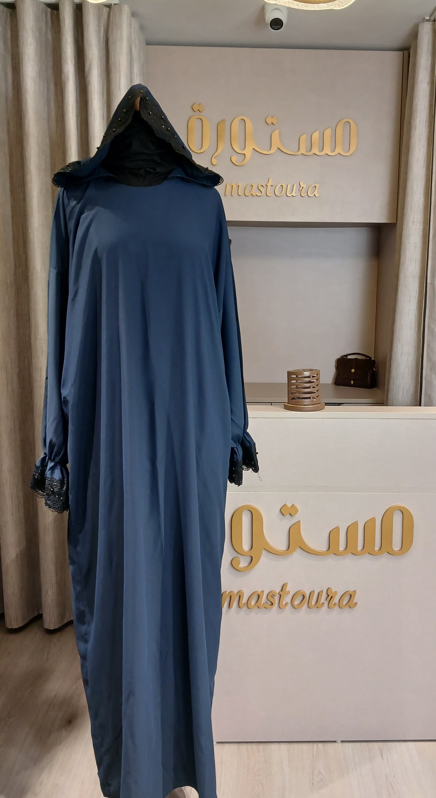 Abaya de prière avec Hijab en coton attaché