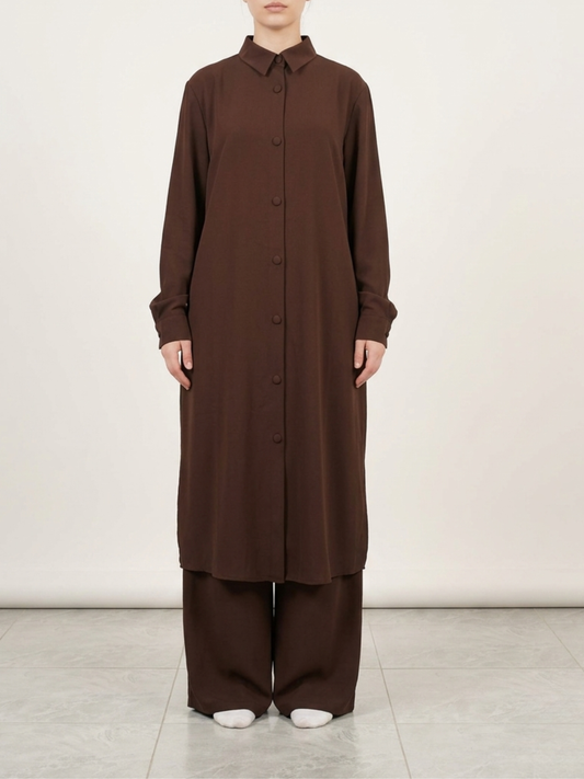 Ensemble Chemise longue+ Pantalon Large عنبر