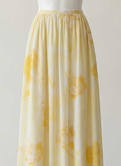 Jupe Mousseline Banana yellow ( avec doublure en cotton)