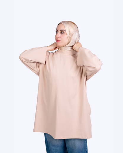 T-shirt Ample et Large 95% cotton à Manches Larges