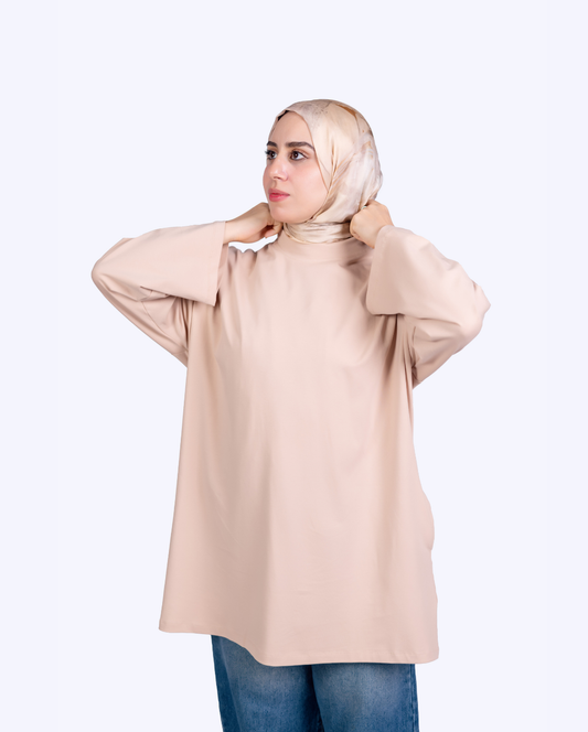 T-shirt Ample et Large 95% cotton à Manches Larges