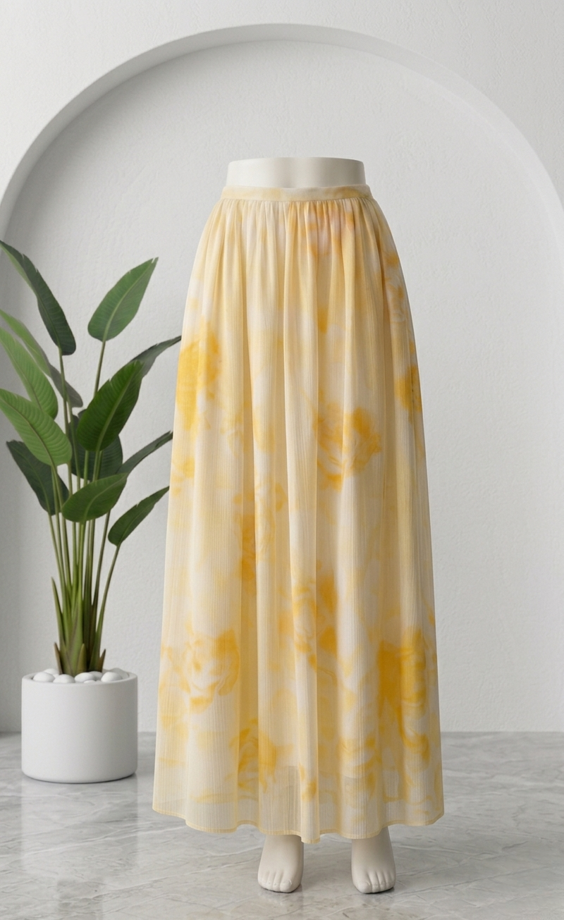 Jupe Mousseline Banana yellow ( avec doublure en cotton)