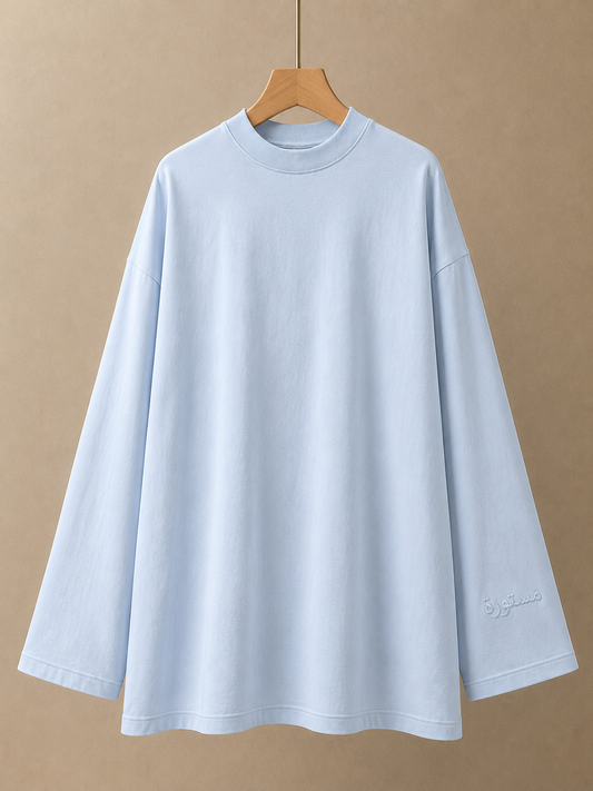 T-shirt Ample et Large 95% cotton à Manches Larges