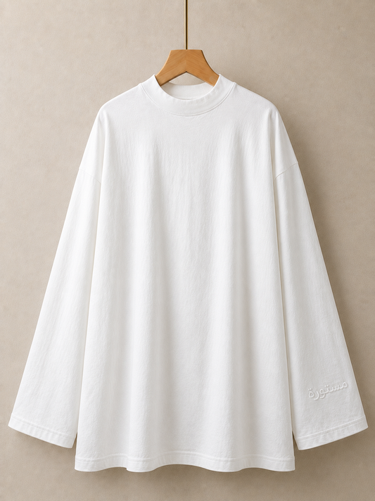 T-shirt Ample et Large 95% cotton à Manches Larges