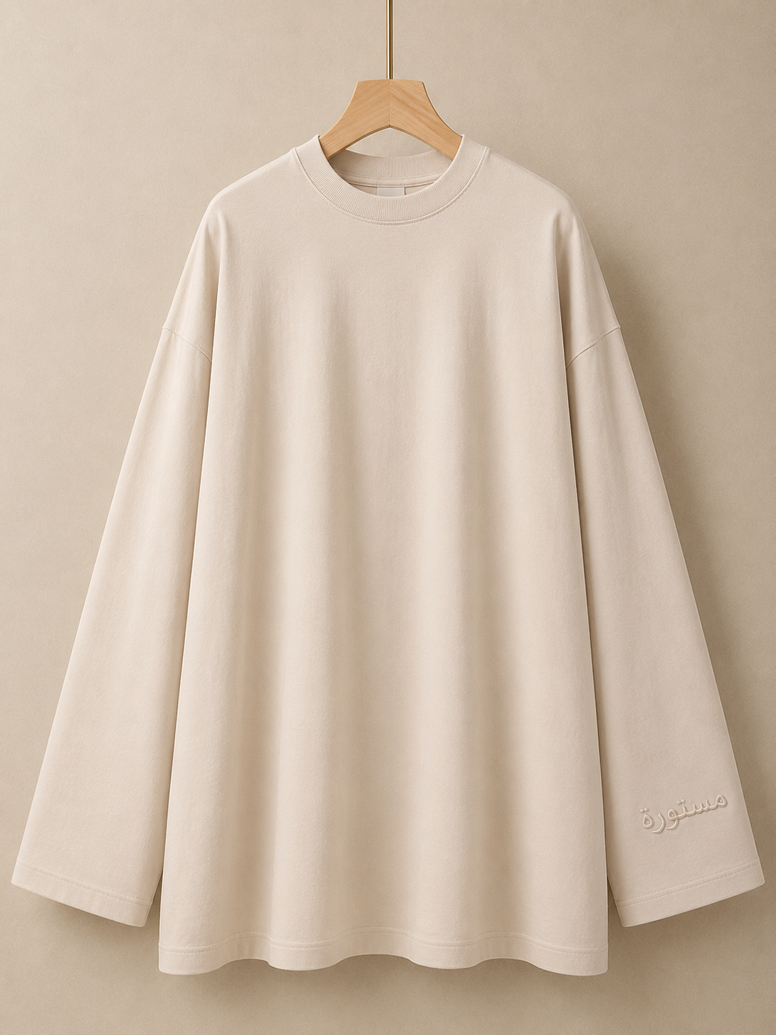 T-shirt Ample et Large 95% cotton à Manches Larges