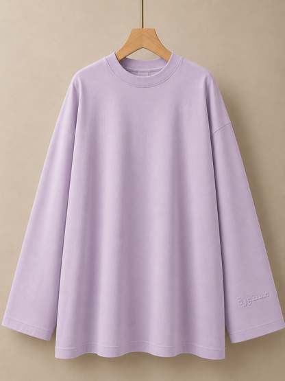 T-shirt Ample et Large 95% cotton à Manches Larges