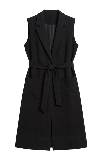 Gilet long en Noir
