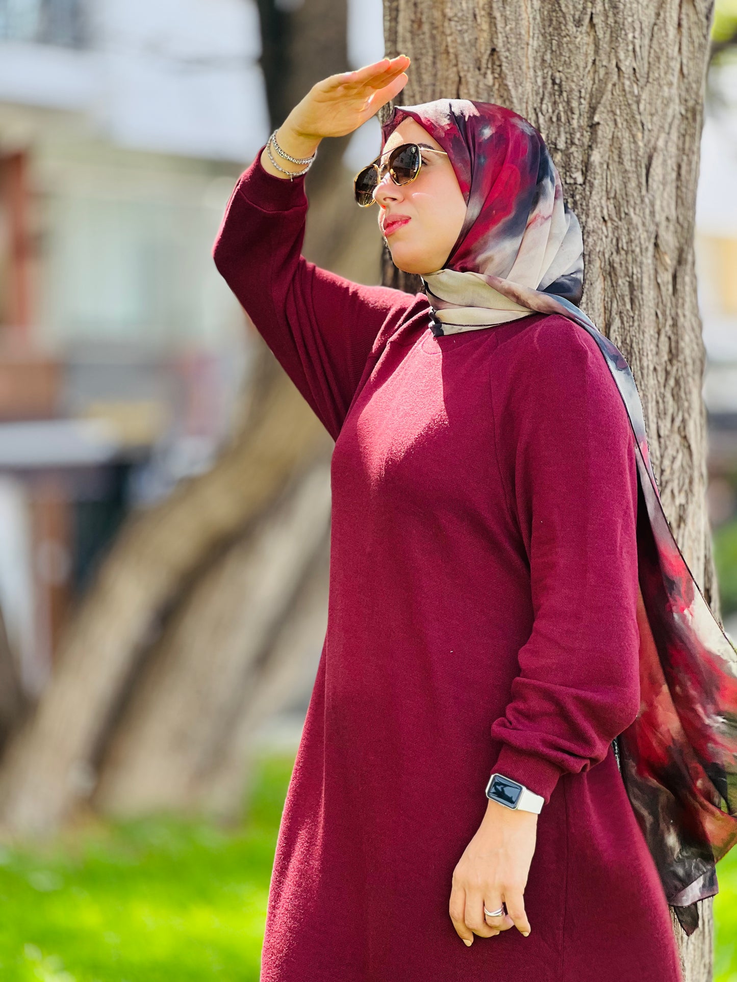 Robe Longue Basique en Laine avec Ceinture