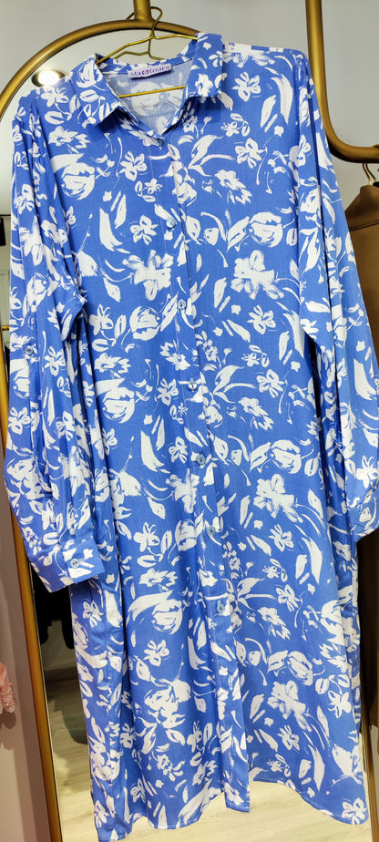 Chemise Tunique Longue avec Poches Latérales