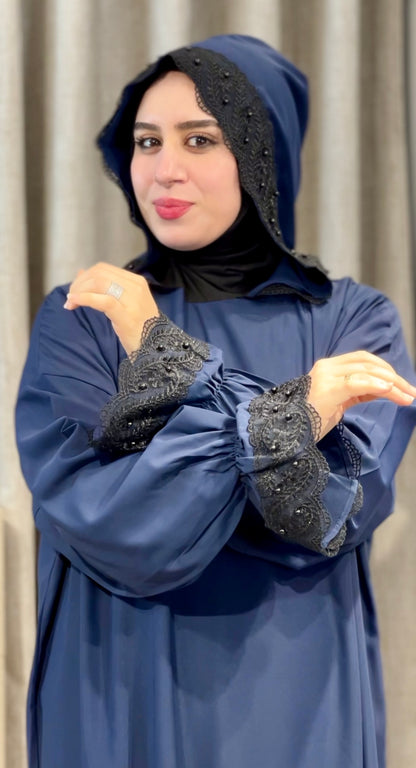 Abaya de prière avec Hijab en coton attaché