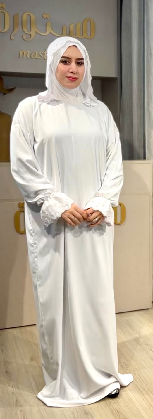 Abaya de prière avec Hijab en coton attaché
