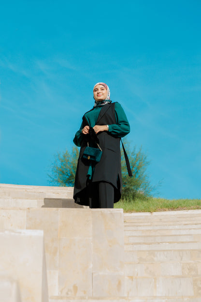 Ensemble :Gilet long & Pantalon noir + avec Chemise