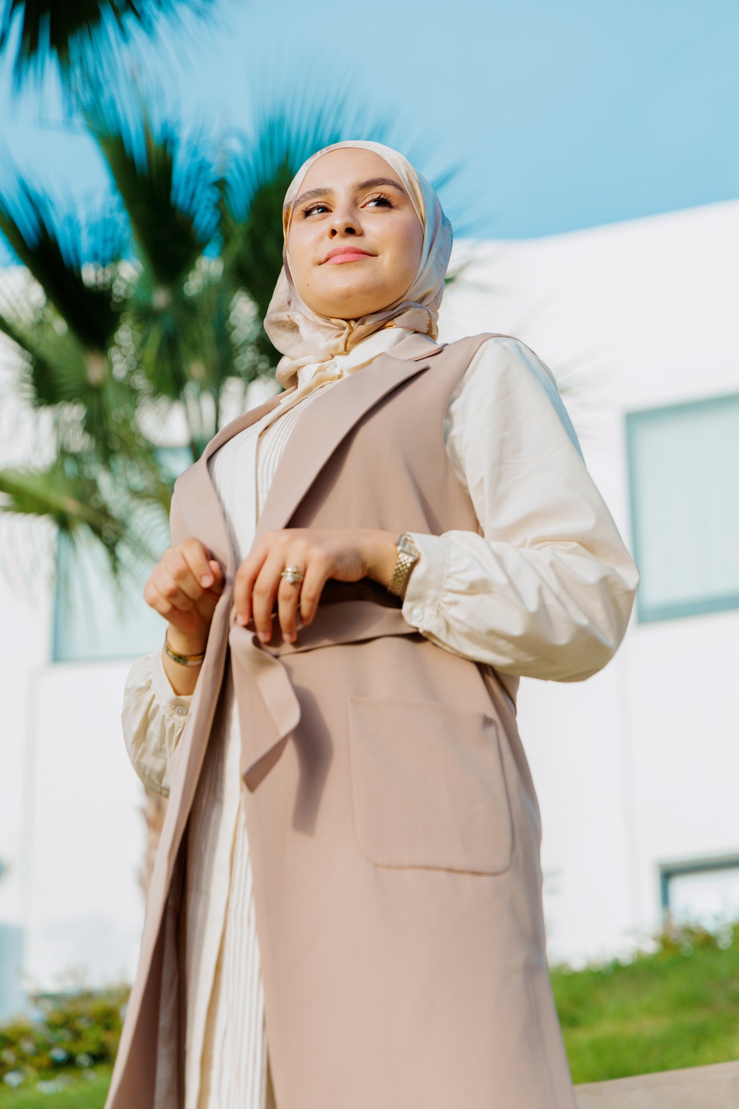 Ensemble :Gilet long & Pantalon beige (Copy)