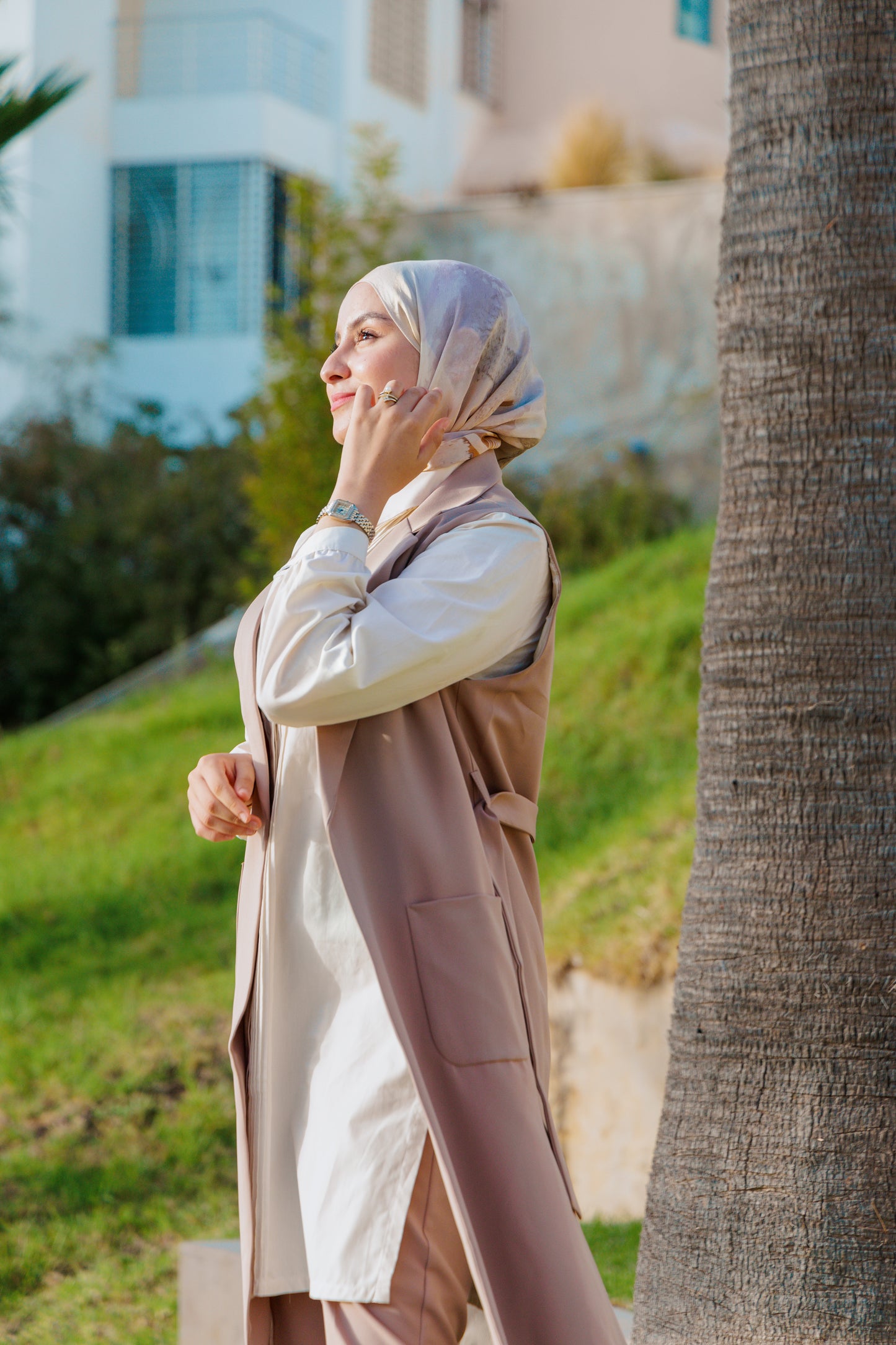 Ensemble :Gilet long & Pantalon beige (Copy)