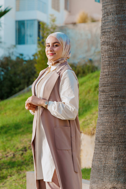 Ensemble :Gilet long & Pantalon beige (Copy)