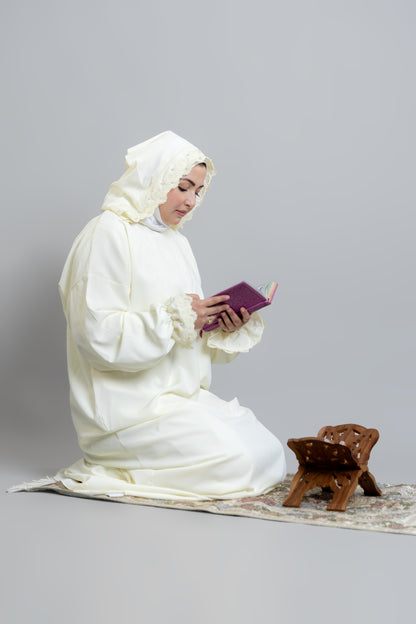 Abaya de prière avec Hijab en coton attaché