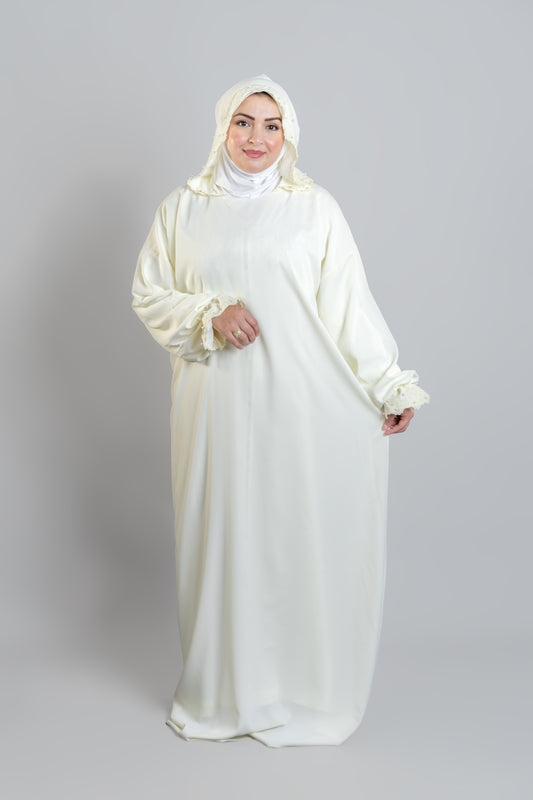 Abaya de prière avec Hijab en coton attaché