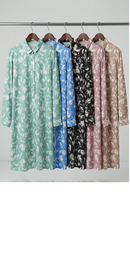 Chemise Tunique Longue avec Poches Latérales