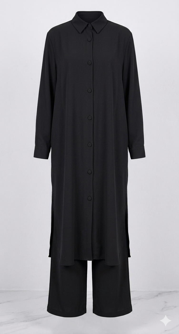 Ensemble Chemise longue+ Pantalon Large عنبر