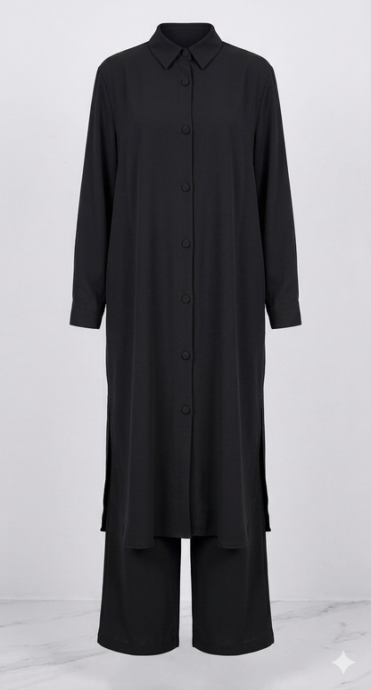 Ensemble Chemise longue+ Pantalon Large عنبر