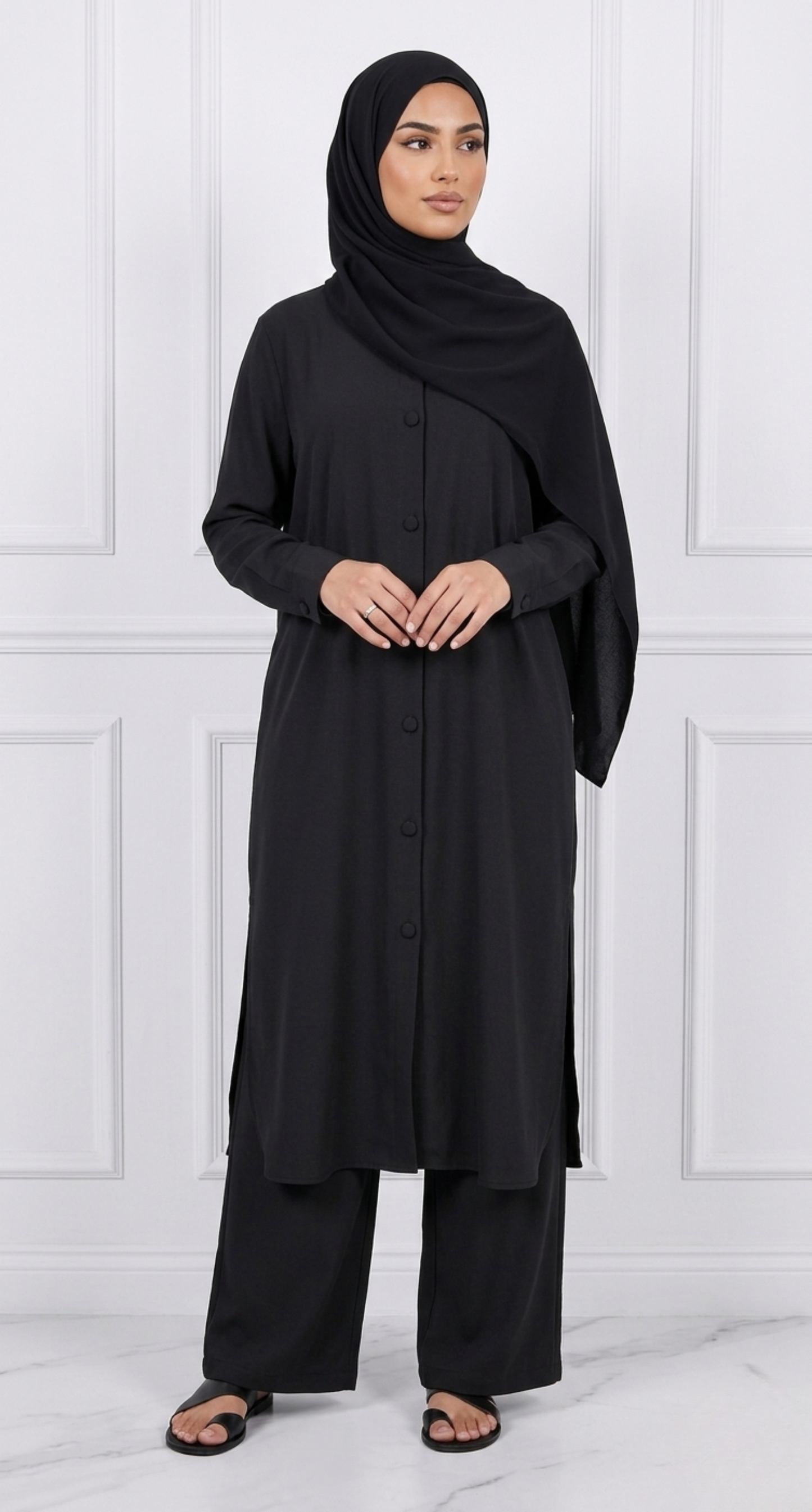 Ensemble Chemise longue+ Pantalon Large عنبر