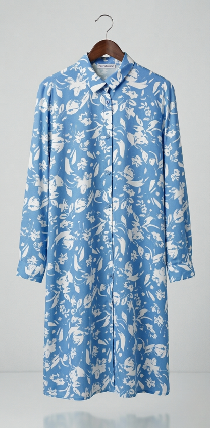 Chemise Tunique Longue avec Poches Latérales