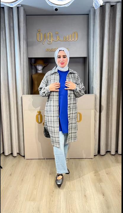 Ensemble Mastoura Gris (sobrecamisa+ Pull + pantalon jean )