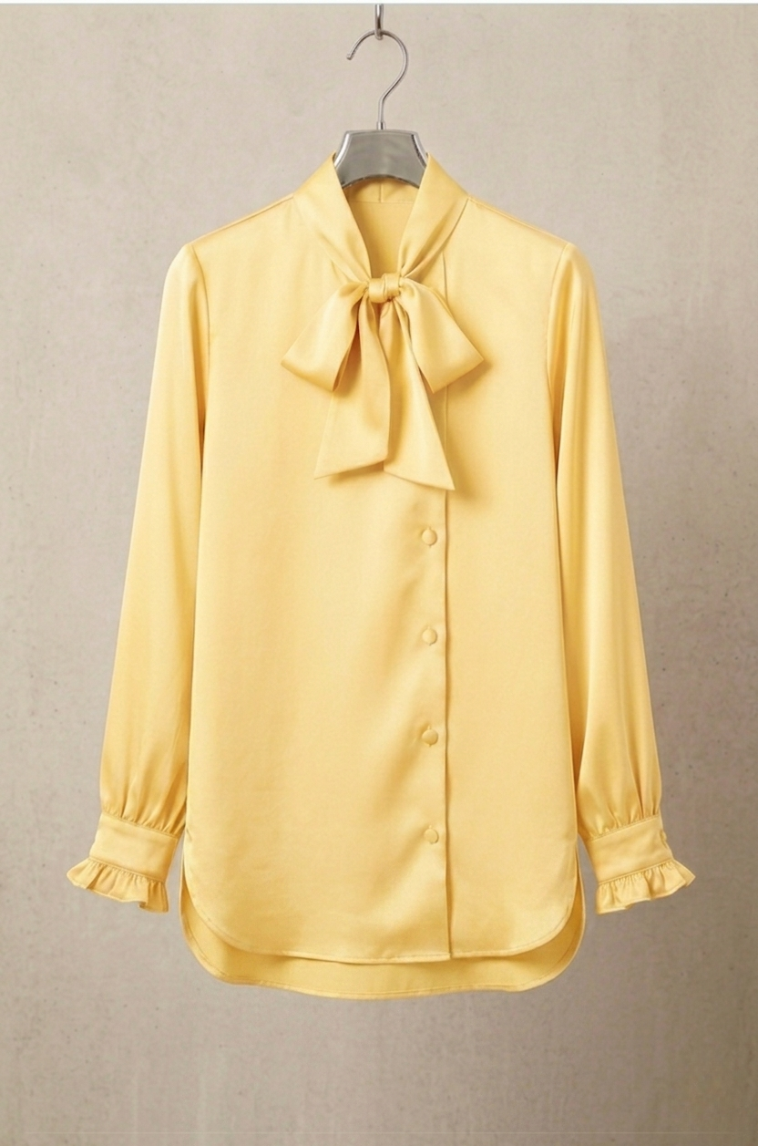 Chemise Satinée Col Lavallière