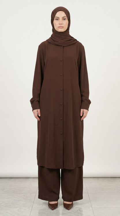 Ensemble Chemise longue+ Pantalon Large عنبر