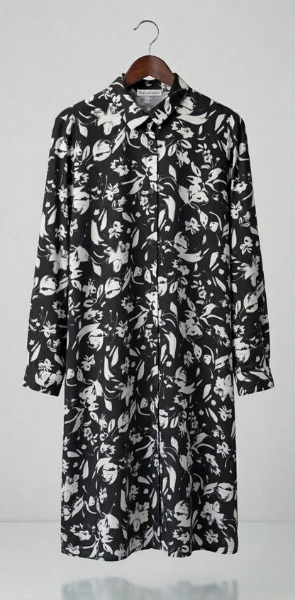 Chemise Tunique Longue avec Poches Latérales