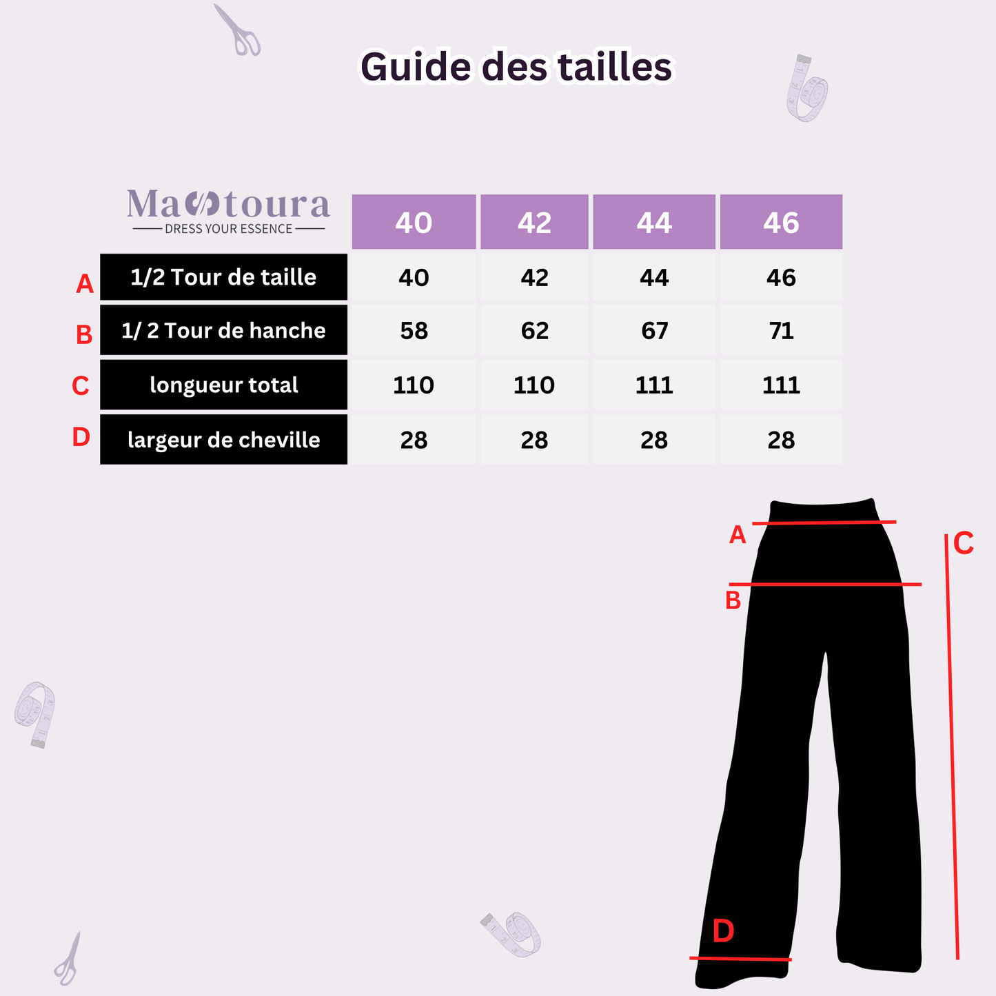 Pantalon classique basique Mastoura