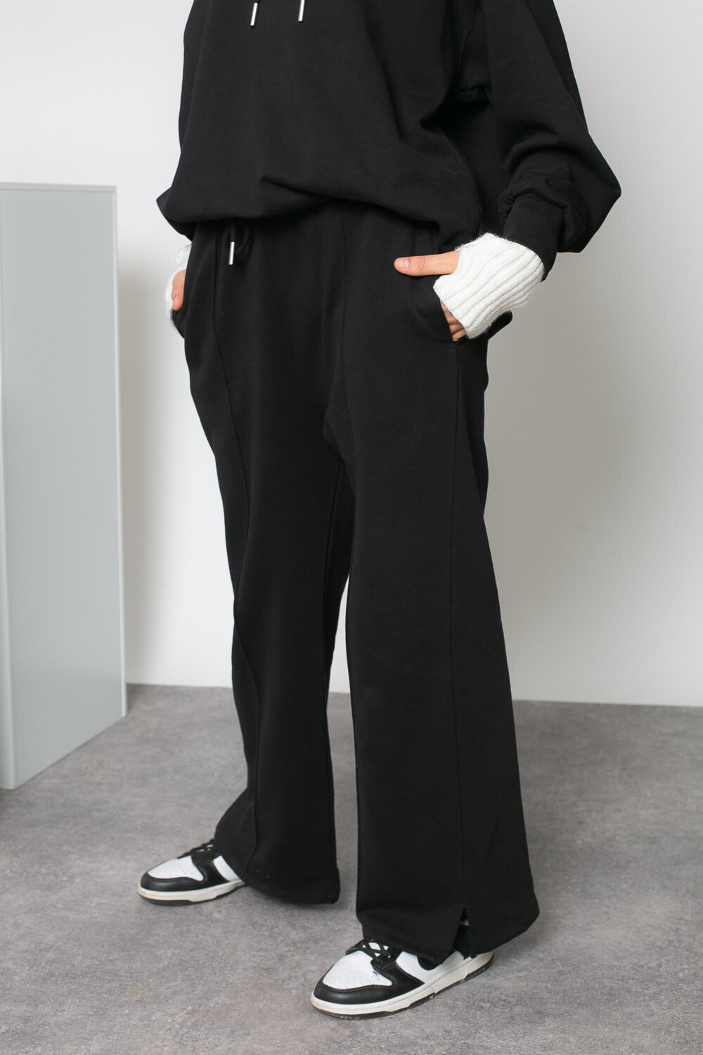 Pantalon Confort jogging large noir 100% cotton