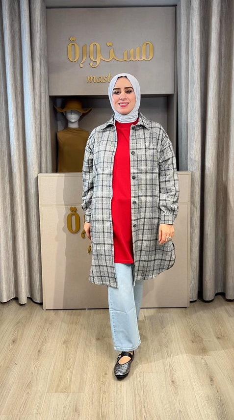 Ensemble Mastoura Gris (sobrecamisa+ Pull + pantalon jean )