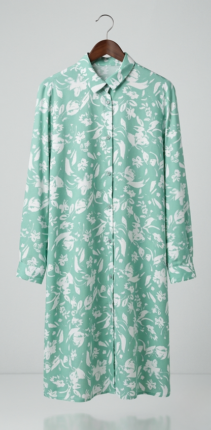 Chemise Tunique Longue avec Poches Latérales