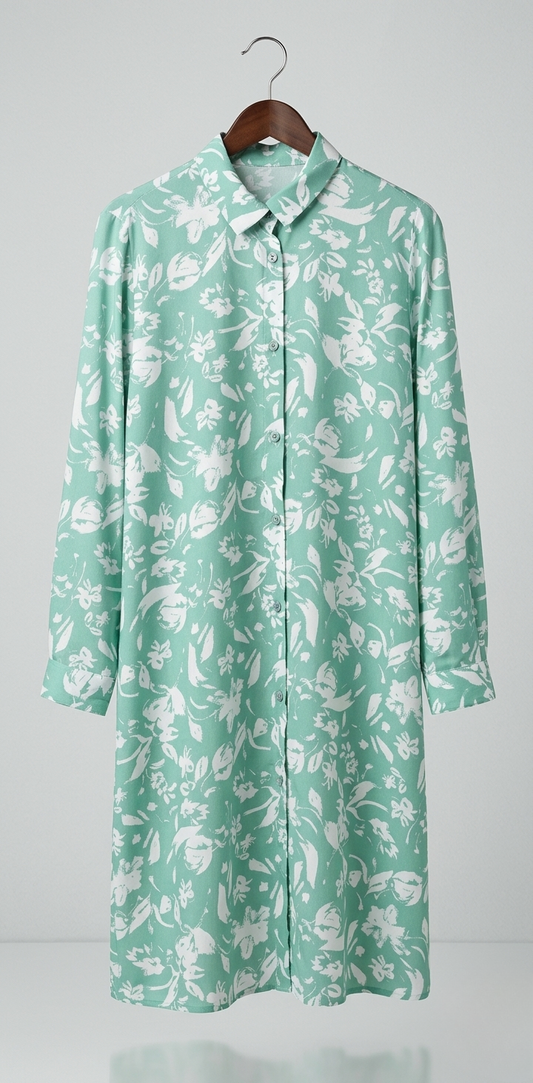 Chemise Tunique Longue avec Poches Latérales